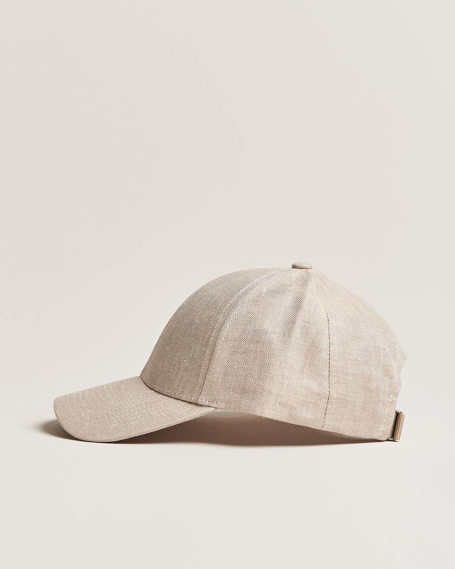 Herre | Hatte & kasketter | Varsity Headwear | Linen Baseball Cap Hampton Beige