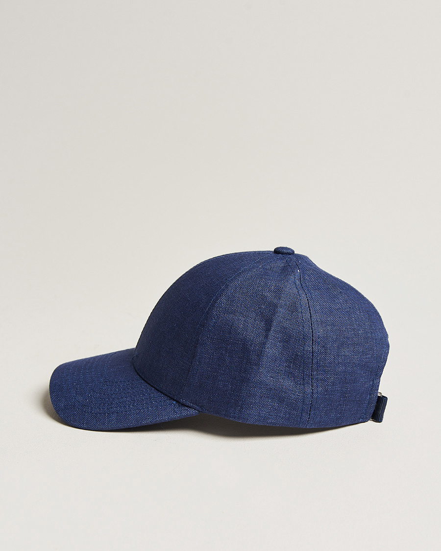 Herre | Contemporary Creators | Varsity Headwear | Linen Baseball Cap Oxford Blue