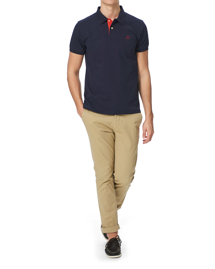 Herre | Polotrøjer | GANT | Contrast Collar Polo Evening Blue