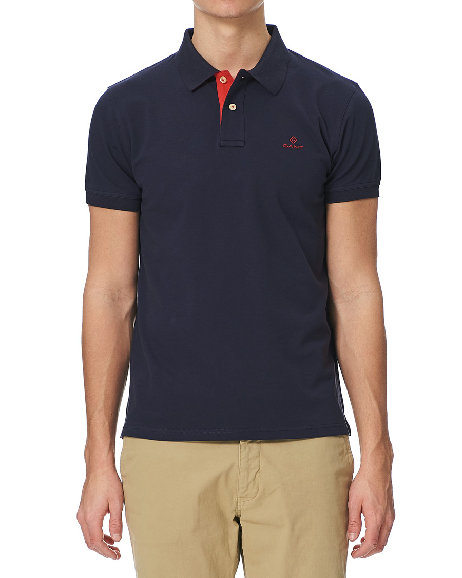 Herre | Polotrøjer | GANT | Contrast Collar Polo Evening Blue