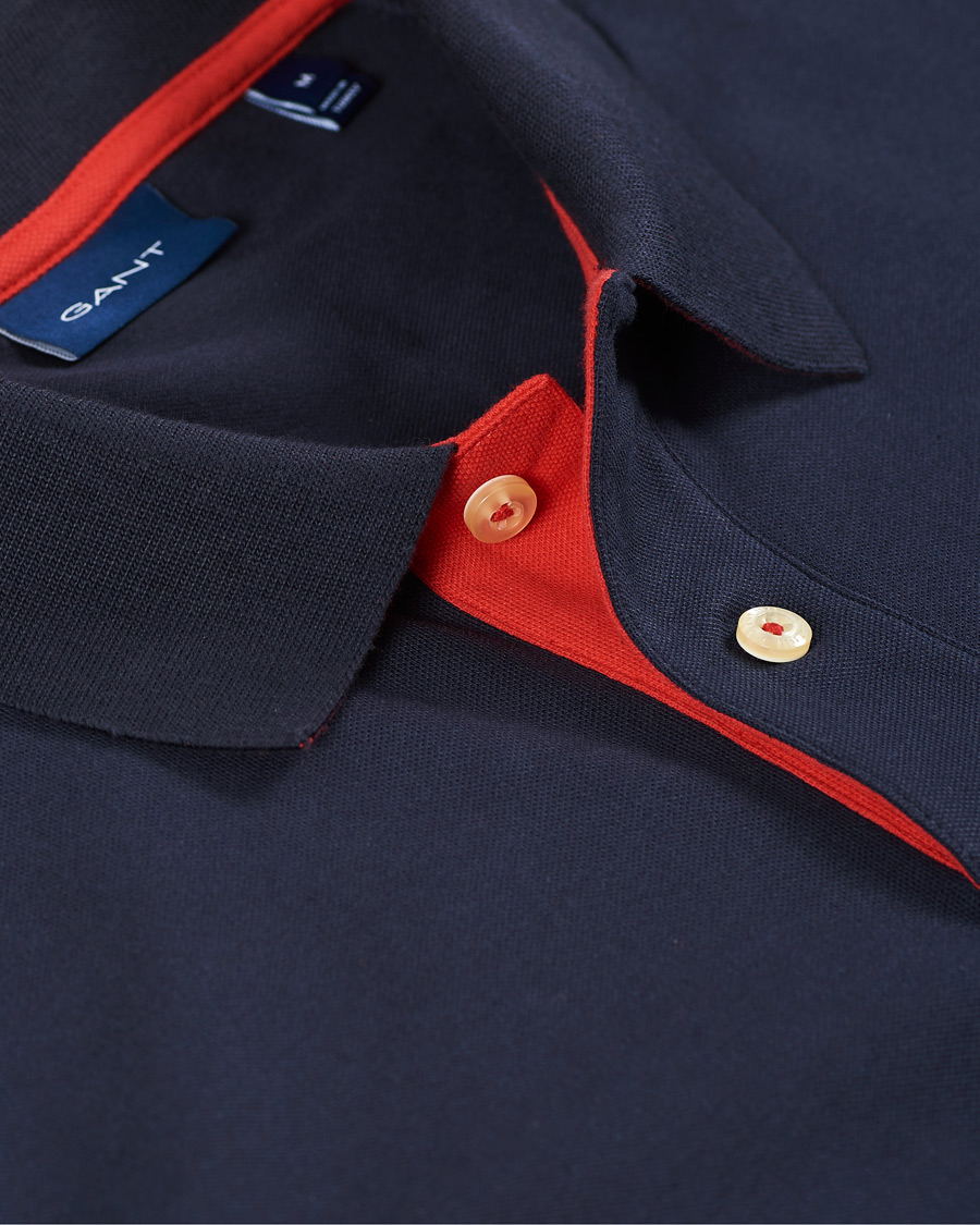 Herre | Polotrøjer | GANT | Contrast Collar Polo Evening Blue