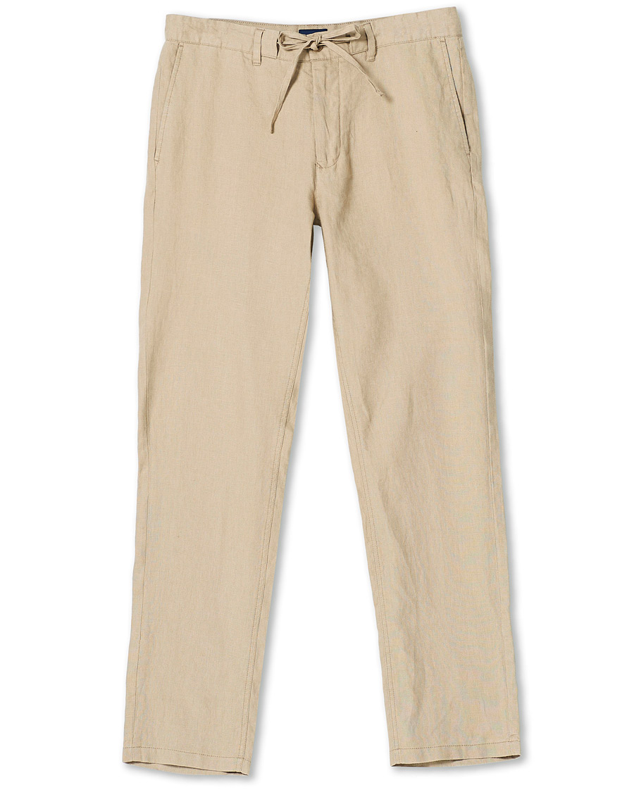 Herre | Bukser | GANT | Relaxed Linen Drawstring Pants Dry Sand