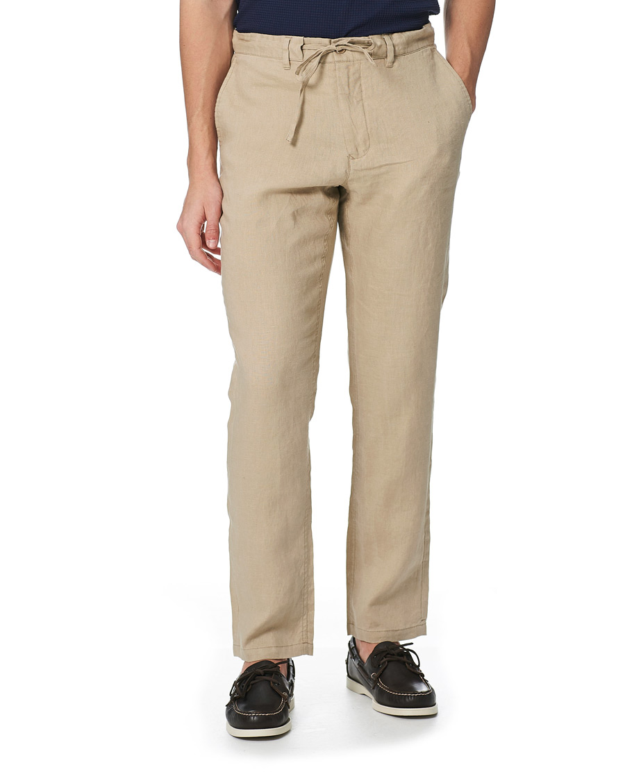 Herre | Bukser | GANT | Relaxed Linen Drawstring Pants Dry Sand