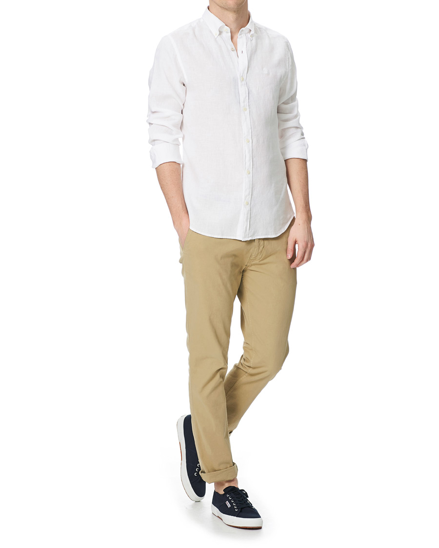 Herre | Skjorter | GANT | Slim Fit Linen Shirt White