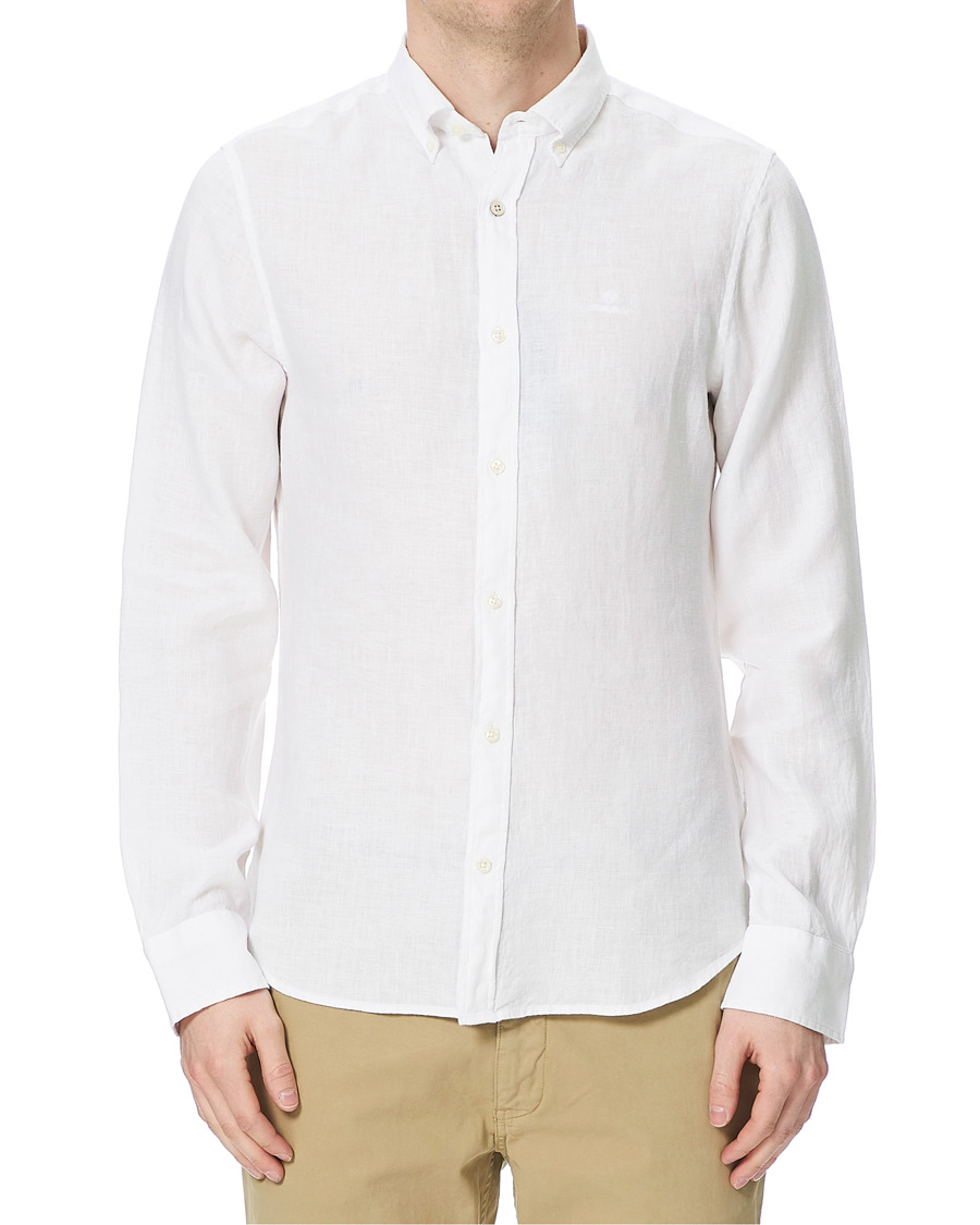 Herre | Skjorter | GANT | Slim Fit Linen Shirt White