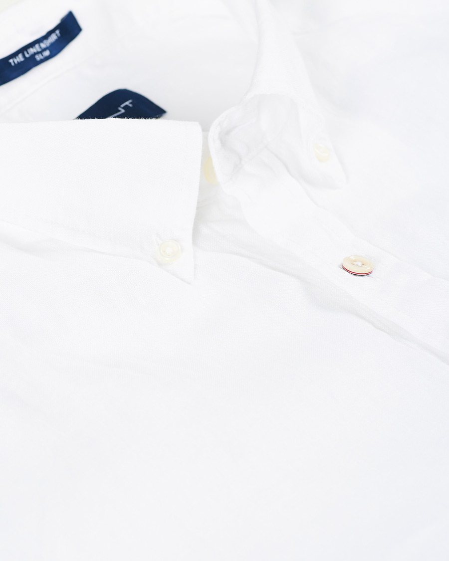 Herre | Skjorter | GANT | Slim Fit Linen Shirt White
