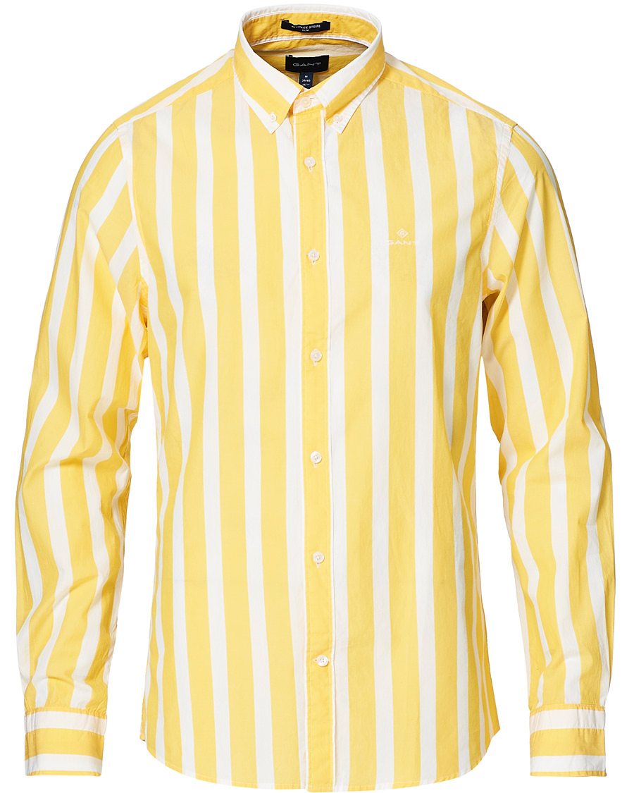 Herre | Skjorter | GANT | Slim Fit Heritage Striped Shirt Yellow/White