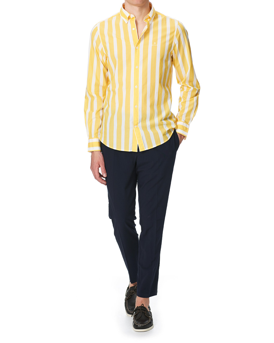 Herre | Skjorter | GANT | Slim Fit Heritage Striped Shirt Yellow/White