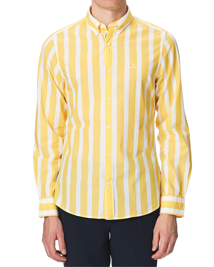 Herre | Skjorter | GANT | Slim Fit Heritage Striped Shirt Yellow/White