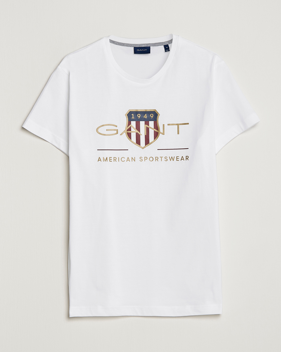 Herre | T-Shirts | GANT | Archive Shield Logo T-Shirt White