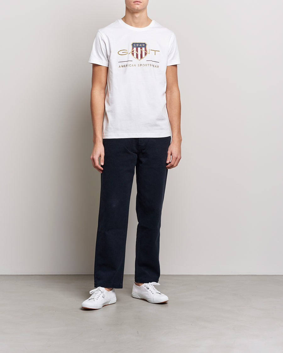 Herre | T-Shirts | GANT | Archive Shield Logo T-Shirt White