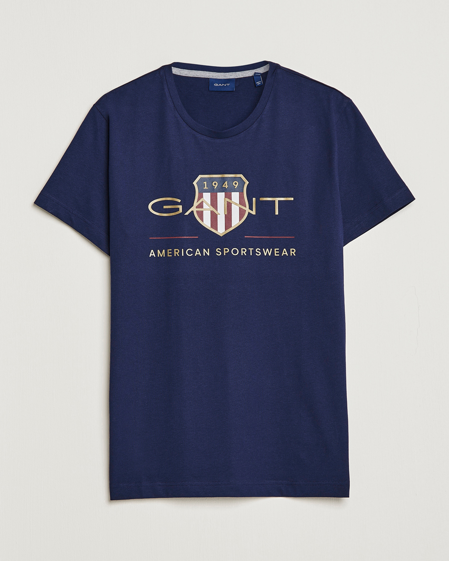 Herre | T-Shirts | GANT | Archive Shield Logo T-Shirt Evening Blue