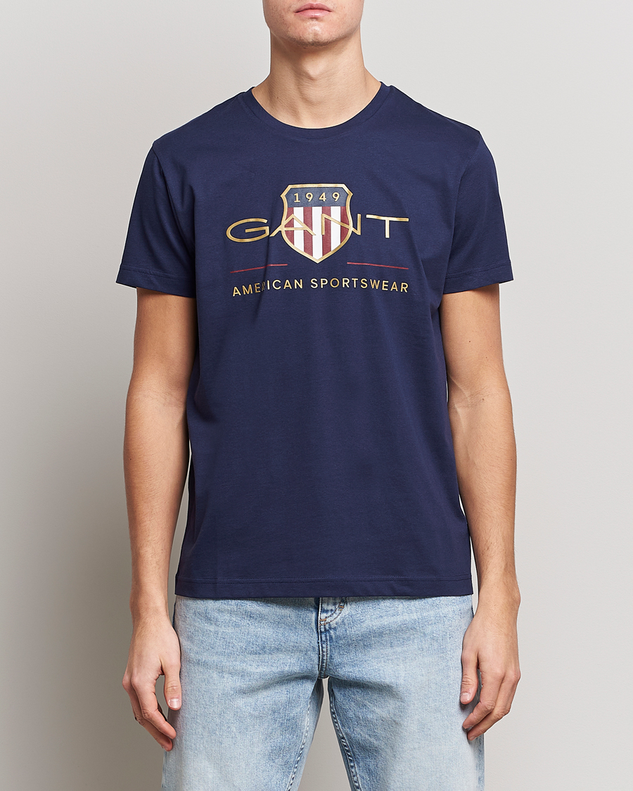 Herre | GANT | GANT | Archive Shield Logo T-Shirt Evening Blue
