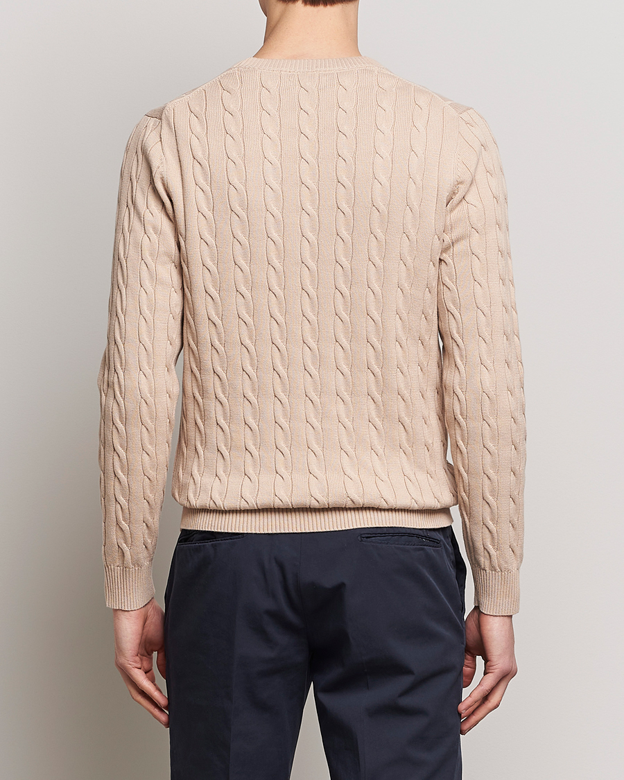 Herre | Trøjer | GANT | Cotton Cable Crew Neck Dry Sand