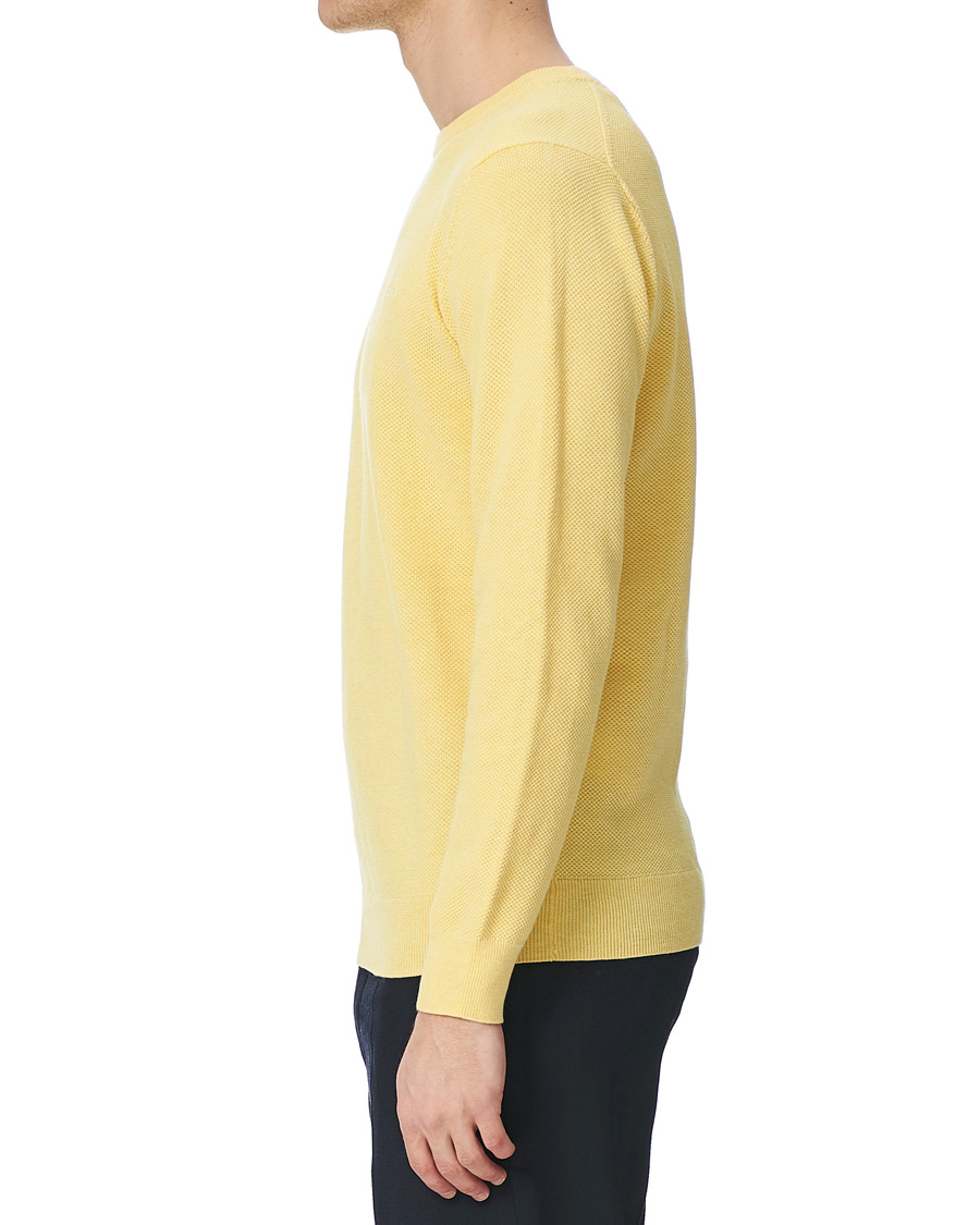 Herre | Trøjer | GANT | Cotton Pique Crew Neck Sweater Brimstone Yellow