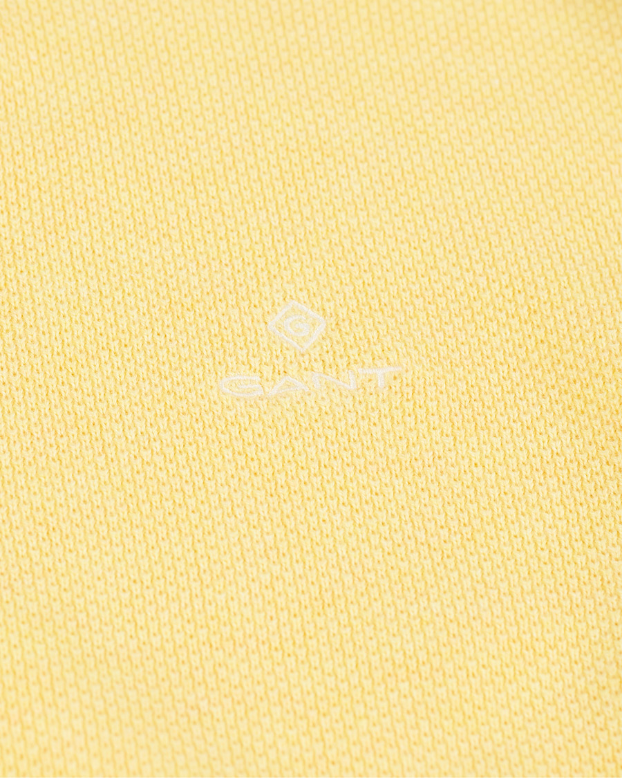 Herre | Trøjer | GANT | Cotton Pique Crew Neck Sweater Brimstone Yellow