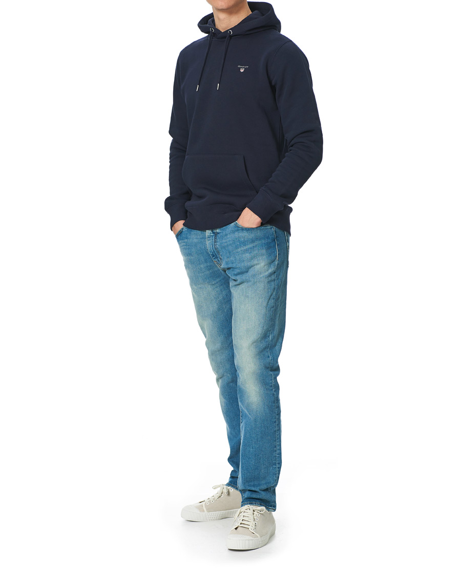 Herre | Trøjer | Gant | Original Shield Logo Hoodie Evening Blue