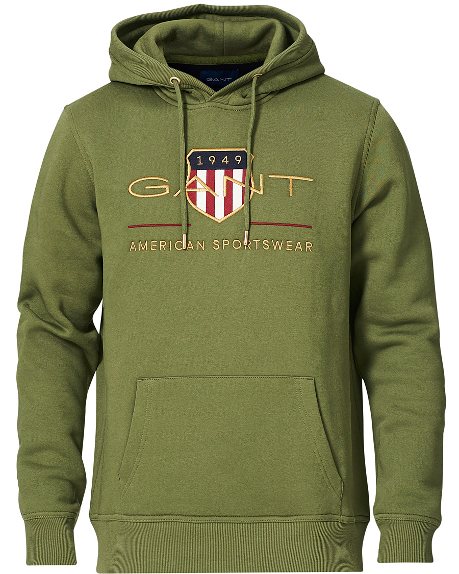 Herre | Trøjer | GANT | Archive Shield Hoodie Four Leaf Green
