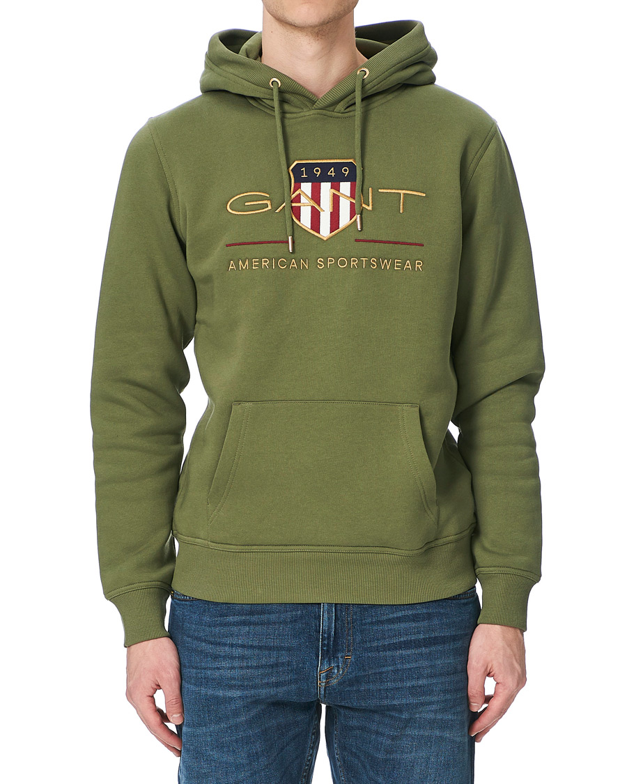 Herre | Trøjer | GANT | Archive Shield Hoodie Four Leaf Green