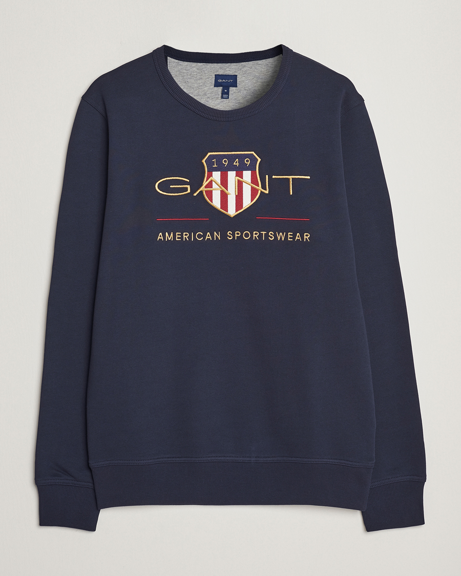 Herre | Trøjer | GANT | Archive Shield Crew Neck Sweatershirt Evening Blue