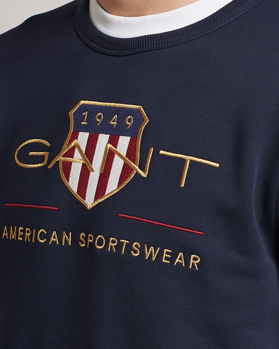 Herre | Trøjer | GANT | Archive Shield Crew Neck Sweatershirt Evening Blue