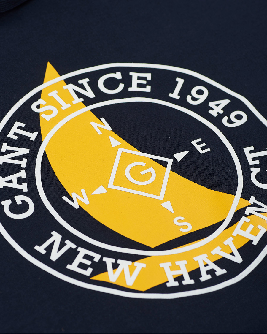 Herre | Trøjer | GANT | Nautical Logo Hoodie Evening Blue