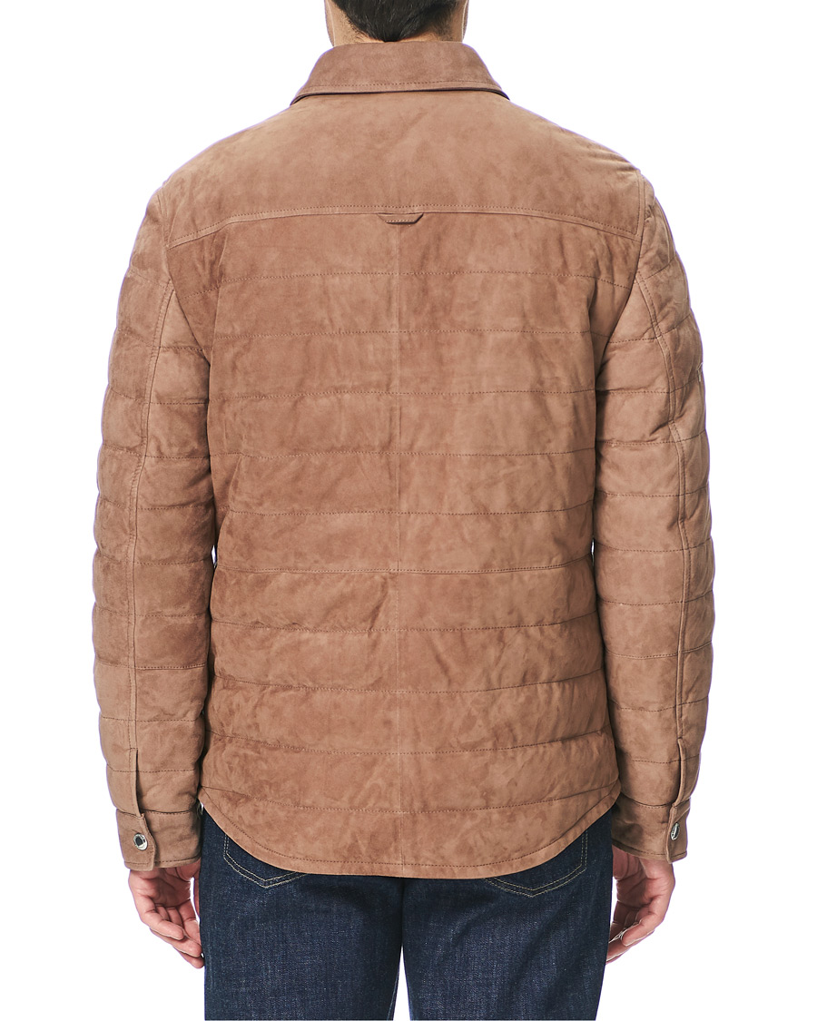 Herre | Jakker | Brunello Cucinelli | Quilted Leather Jacket Brown Suede
