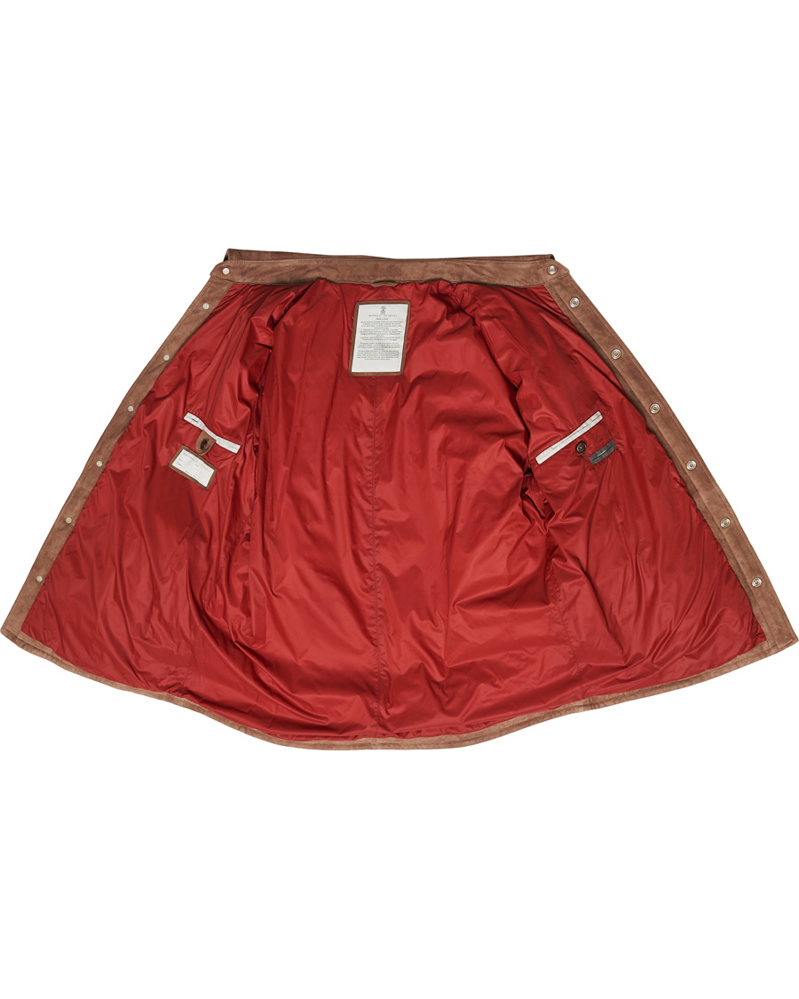 Herre | Jakker | Brunello Cucinelli | Quilted Leather Jacket Brown Suede