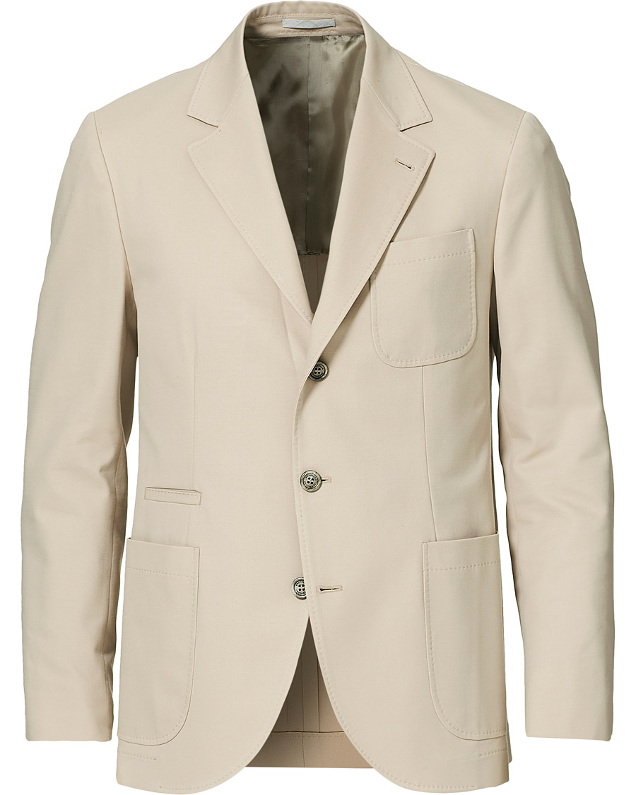 Herre | Blazere & jakker | Brunello Cucinelli | Cotton Gabardine Patch Pocket Blazer Sand