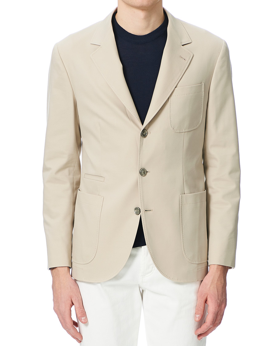 Herre | Blazere & jakker | Brunello Cucinelli | Cotton Gabardine Patch Pocket Blazer Sand