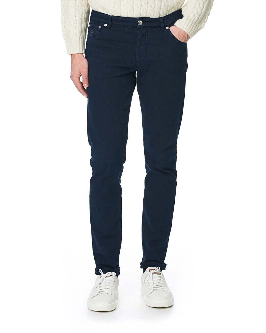 Herre | Italian Department | Brunello Cucinelli | Slim Fit 5-Pocket Twill Pants Navy