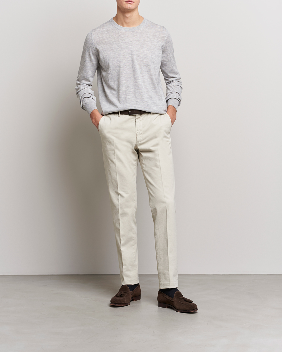 Herre | Trøjer | Brunello Cucinelli | Cashmere/Wool Crew Neck Sweater Light Grey