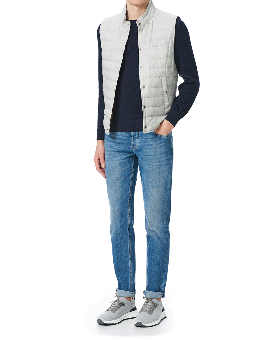 Herre | Trøjer | Brunello Cucinelli | Rib Stitch Navy