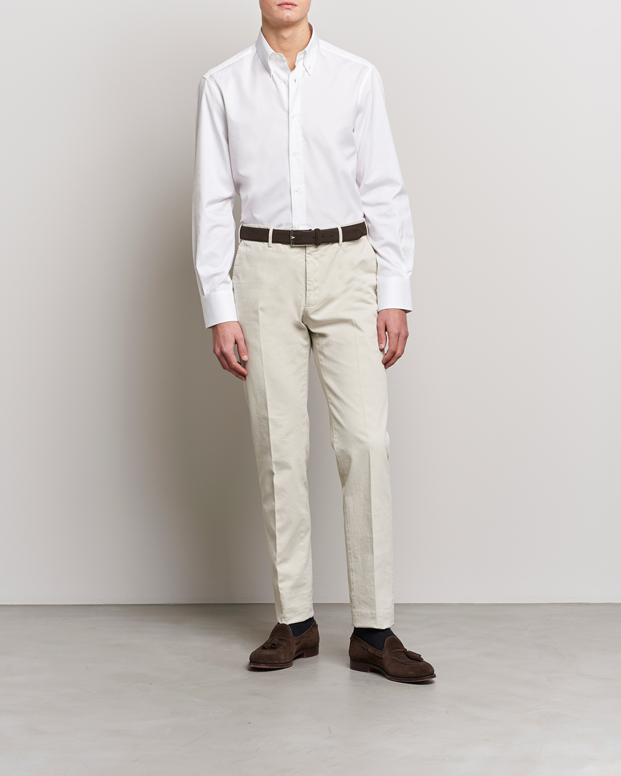 Herre | Skjorter | Brunello Cucinelli | Slim Fit Button Down Shirt White