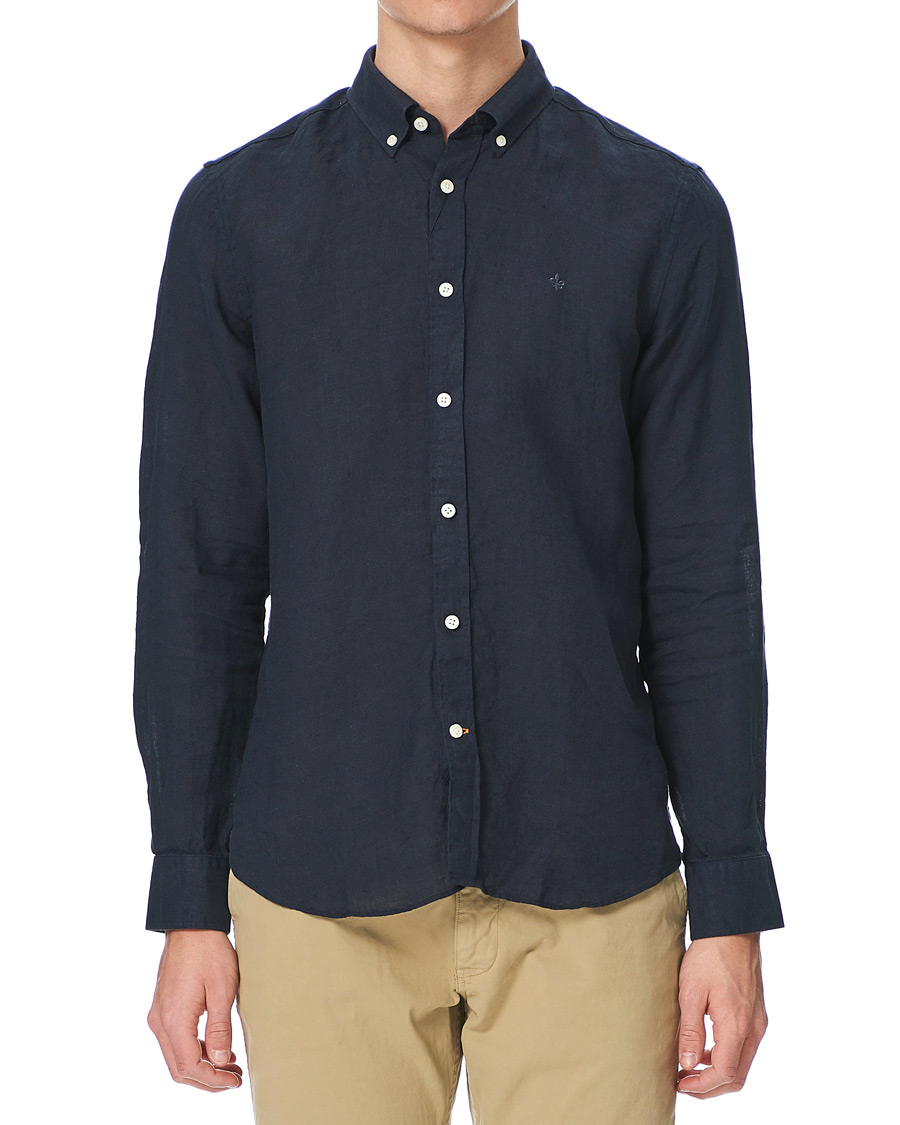 Herre | Skjorter | Morris | Douglas Linen Shirt Dark Navy