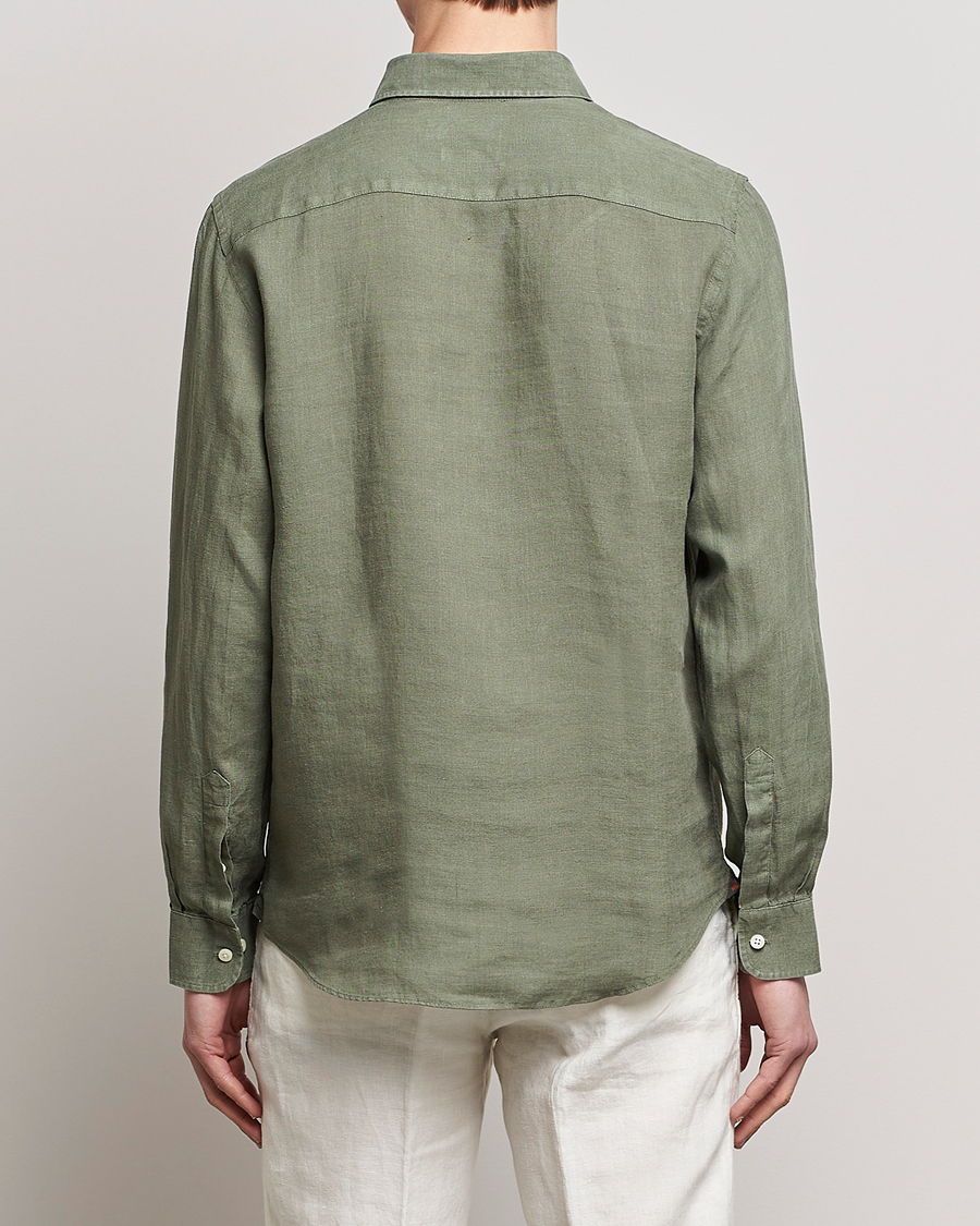 Herre | Skjorter | Morris | Douglas Linen Button Down Shirt Olive