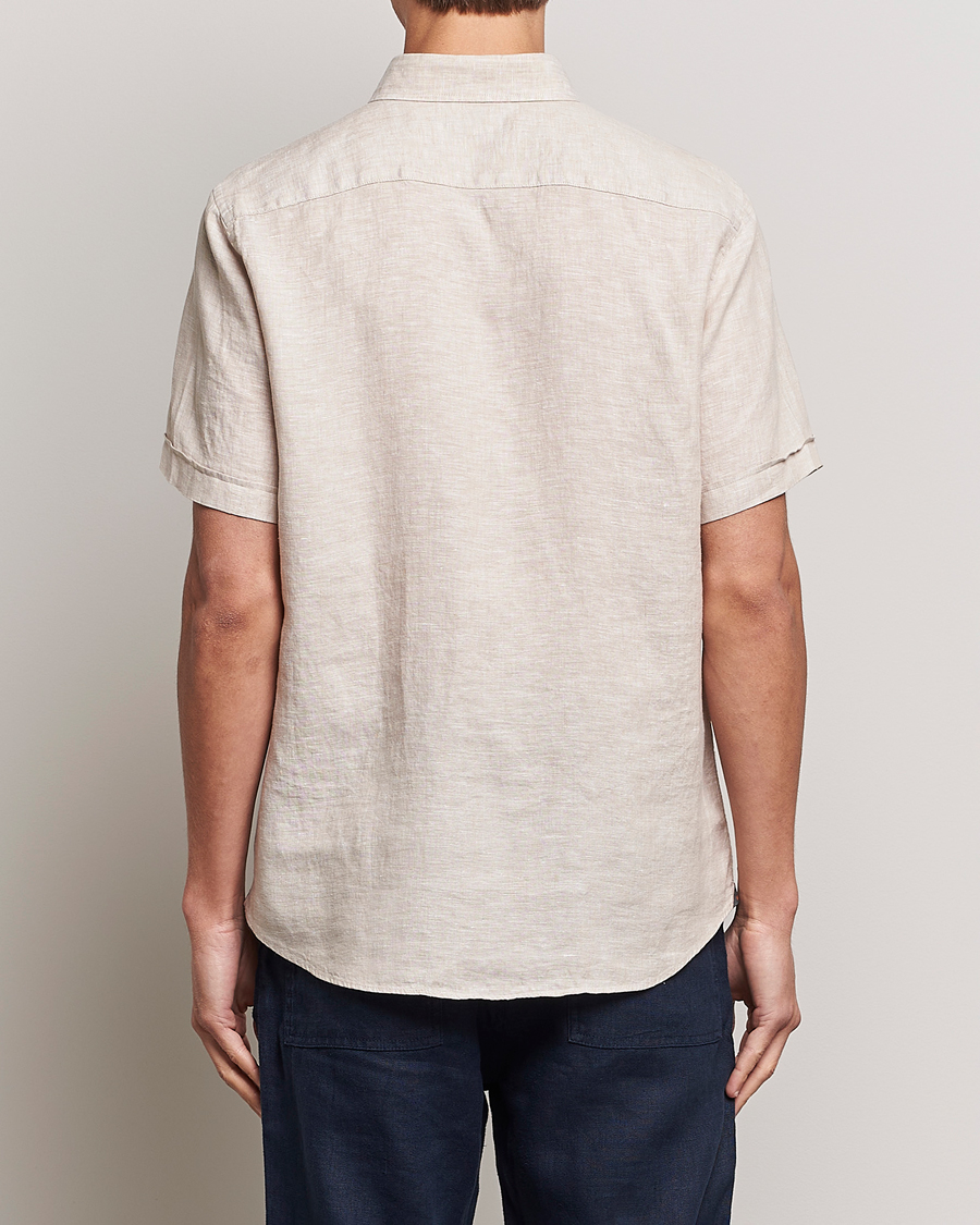 Herre | Skjorter | Morris | Douglas Short Sleeve Linen Shirt Khaki XL