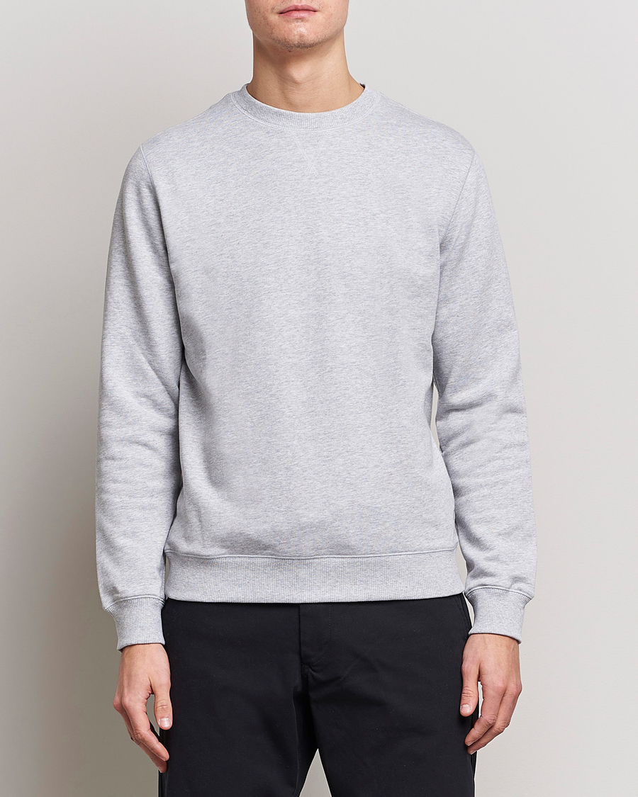 Herre | Business & Beyond | Stenströms | Cotton Collage Crew Neck Grey Melange