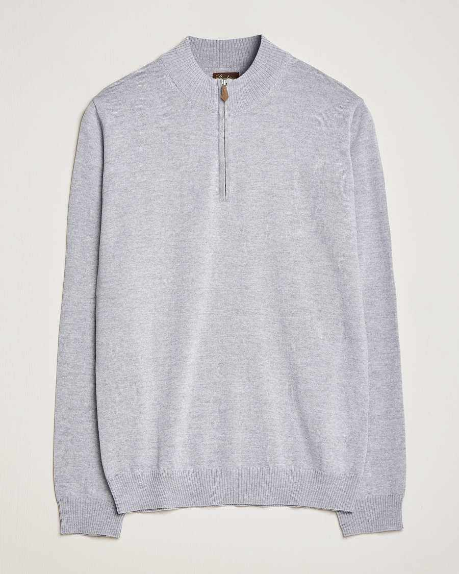 Herre | Trøjer | Stenströms | Merino Half Zip Light Grey