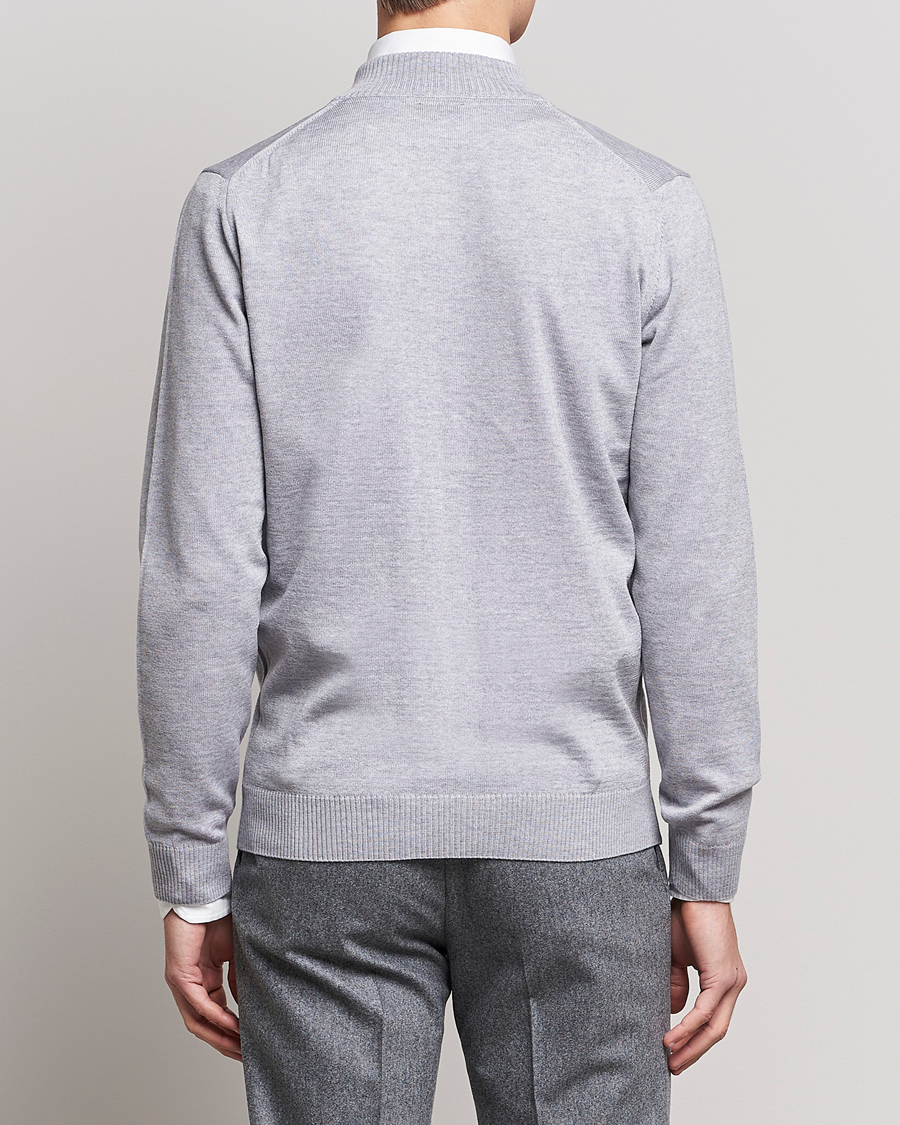 Herre | Trøjer | Stenströms | Merino Wool Full Zip Light Grey