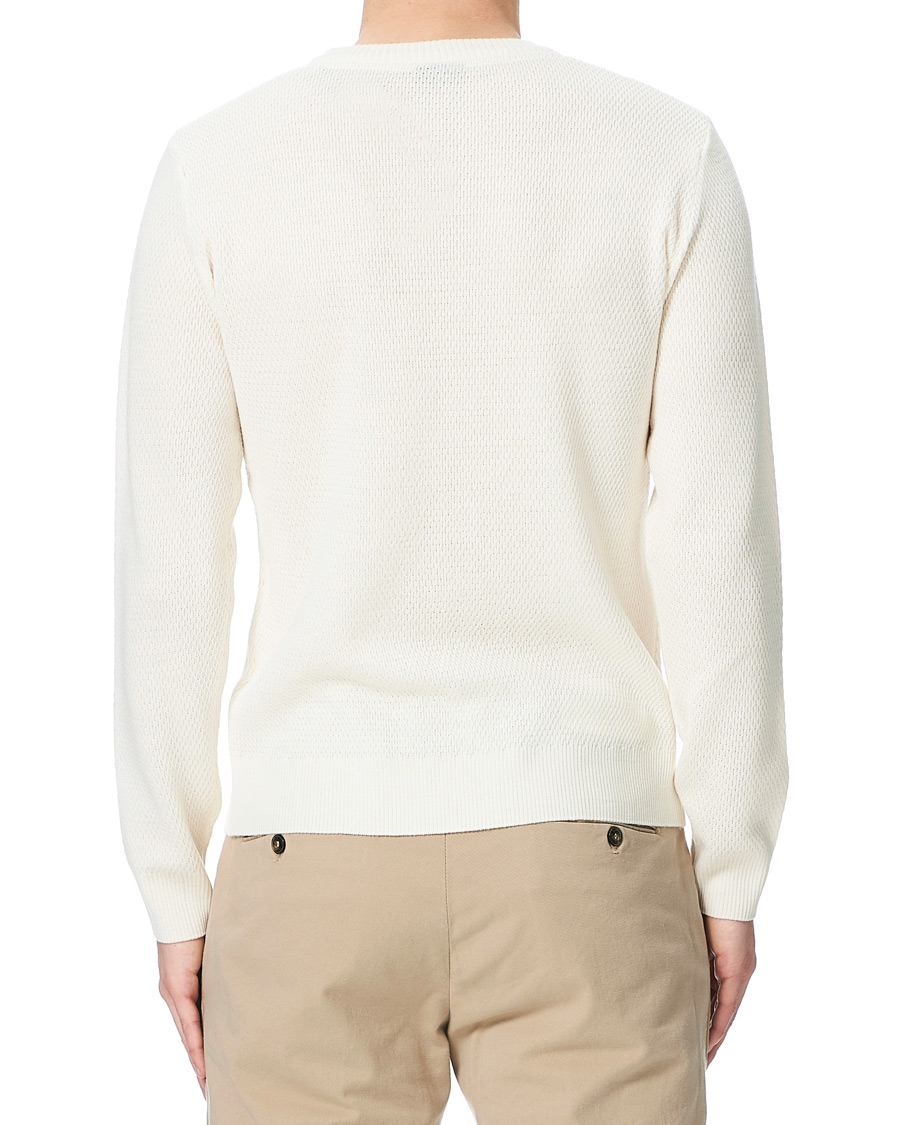 Herre | Trøjer | Stenströms | Textured Merino Crew Neck Off White