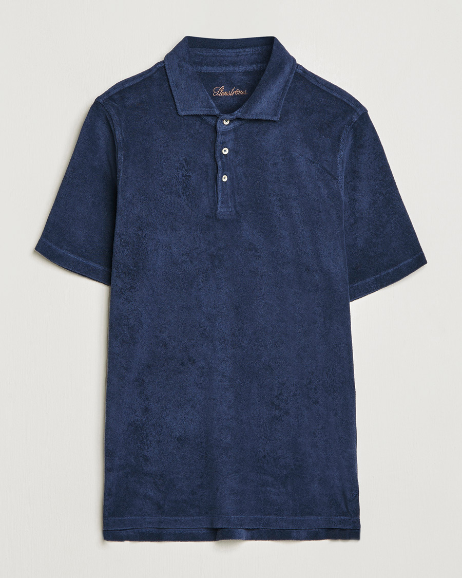 Herre | Polotrøjer | Stenströms | Terry Cotton Poloshirt Navy
