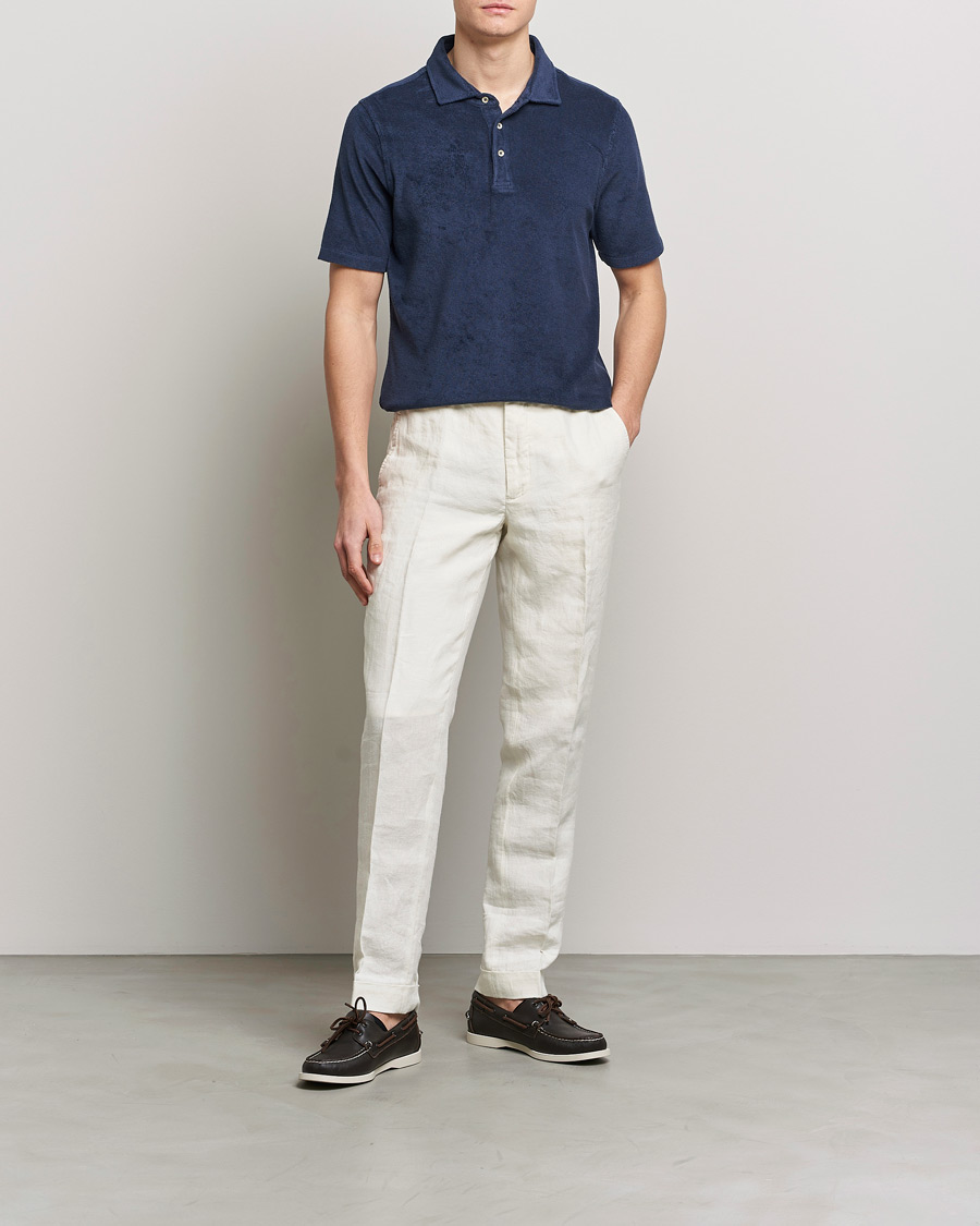 Herre | Polotrøjer | Stenströms | Terry Cotton Poloshirt Navy