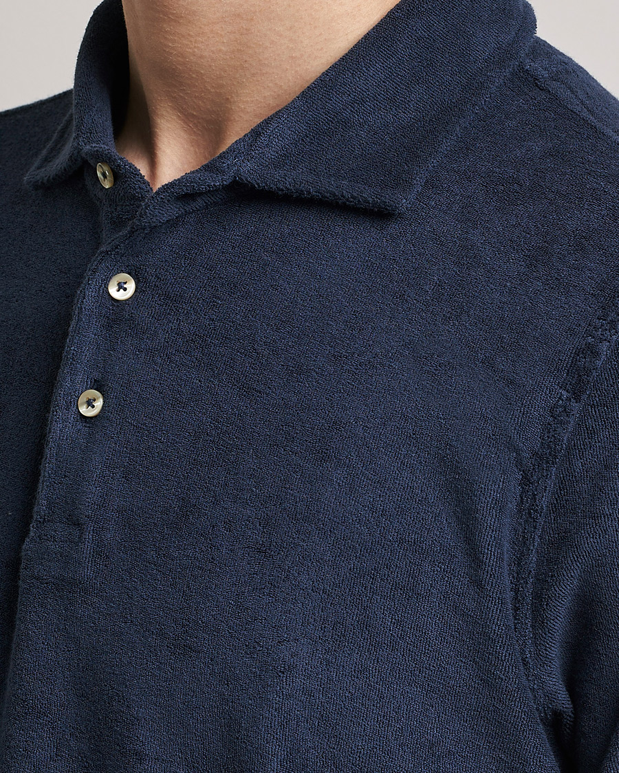 Herre | Polotrøjer | Stenströms | Terry Cotton Poloshirt Navy