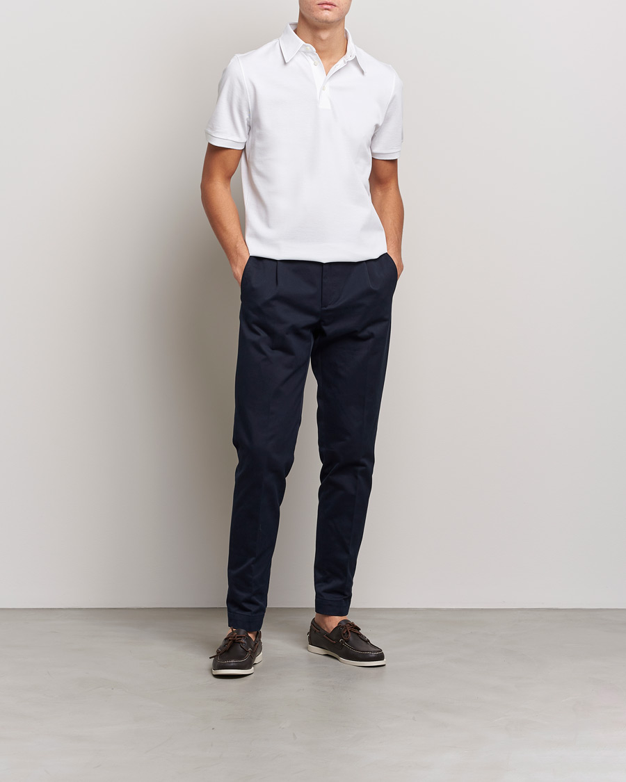 Herre | Kortærmede polotrøjer | Stenströms | Cotton Polo Shirt White