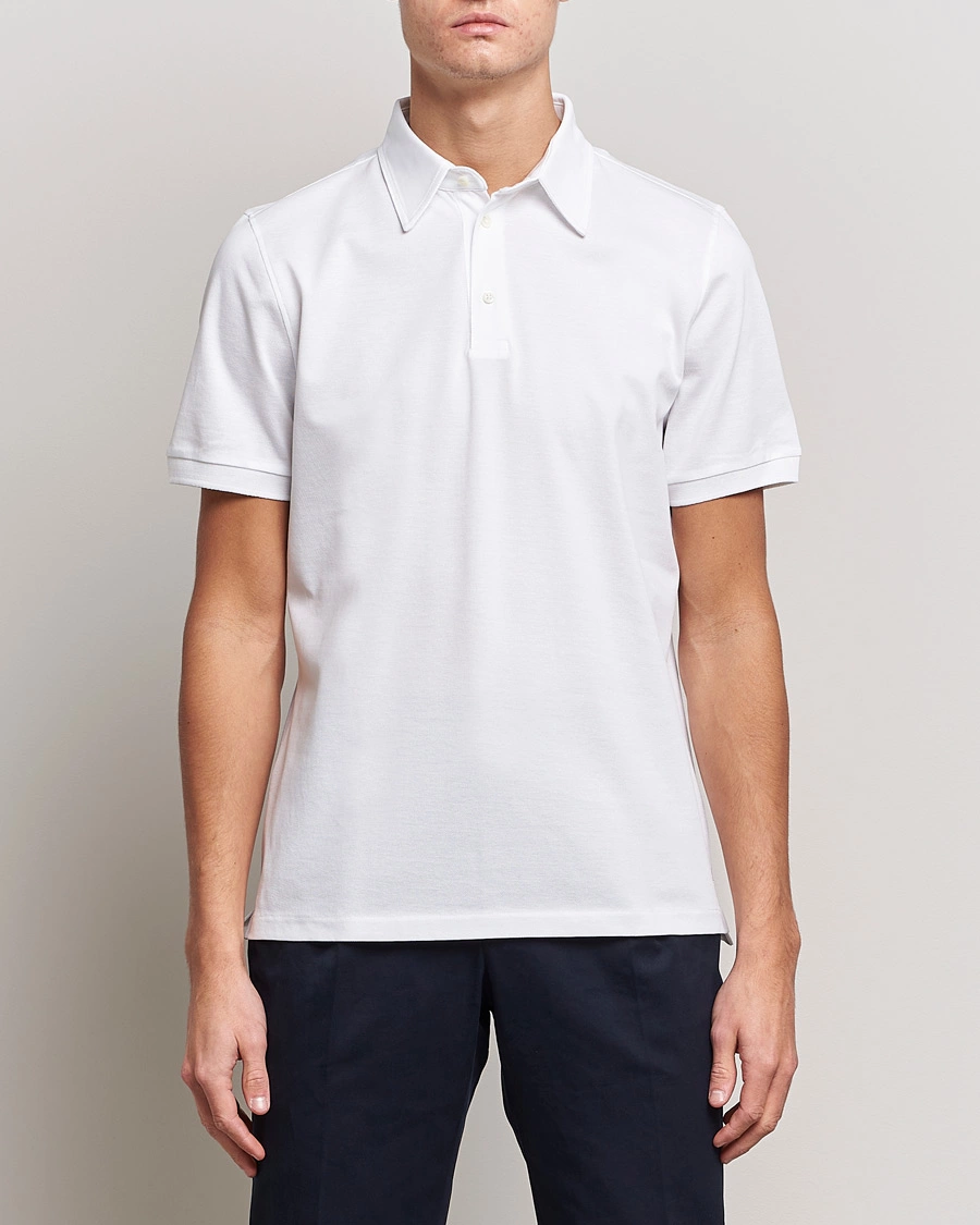 Herre | Kortærmede polotrøjer | Stenströms | Cotton Polo Shirt White