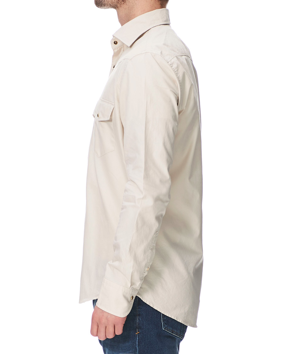 Herre | Skjorter | Stenströms | Slimline Twill Western Shirt Beige