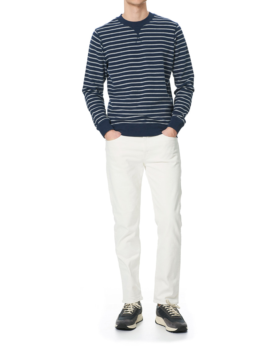 Herre | Trøjer | Sunspel | Striped Loopback Sweatshirt Navy/Grey