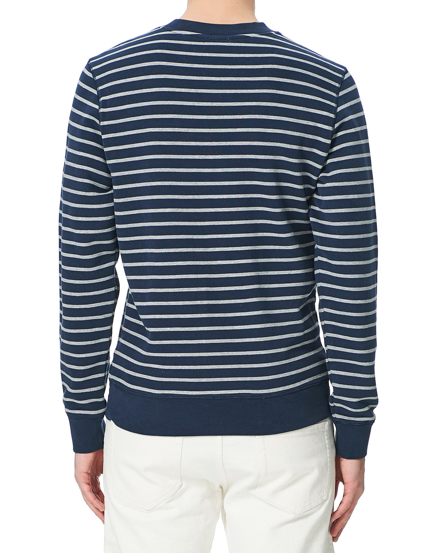 Herre | Trøjer | Sunspel | Striped Loopback Sweatshirt Navy/Grey