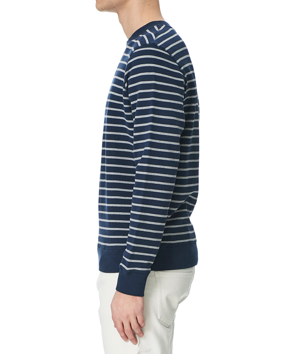 Herre | Trøjer | Sunspel | Striped Loopback Sweatshirt Navy/Grey
